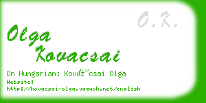 olga kovacsai business card